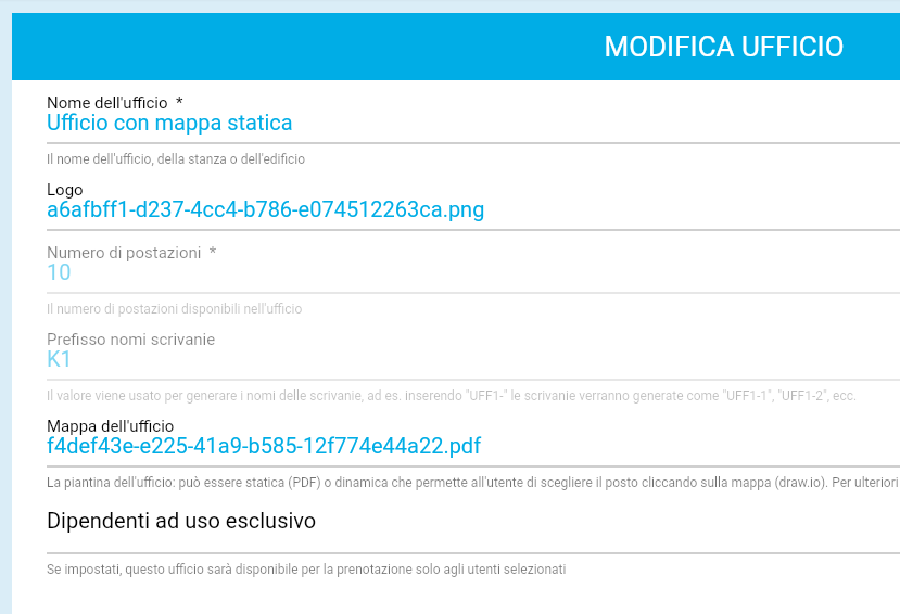 Mappa statica - creazione